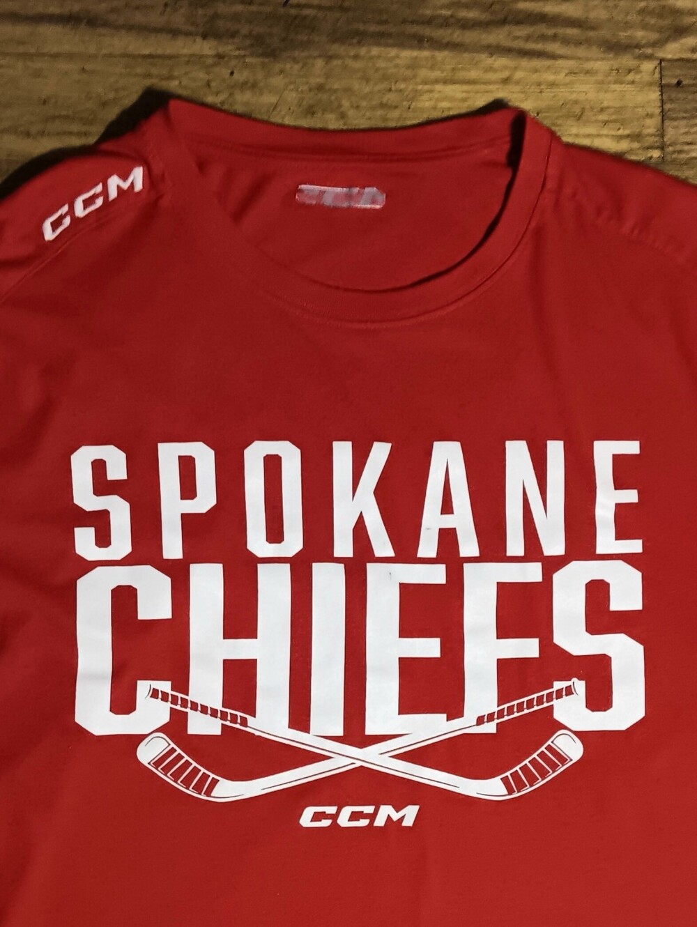 vintage Spokane Chiefs Hockey t-shirt CCM Embroidered indians Seattle Kraken